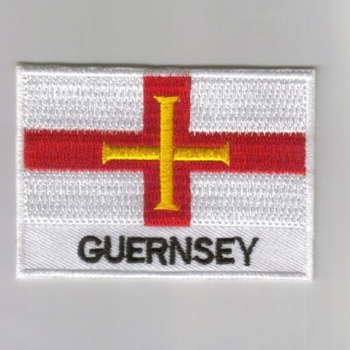 Guernsey embroidered patches - country flag Guernsey patches / iron on badges