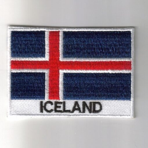 Iceland embroidered patches - country flag Iceland patches / iron on badges