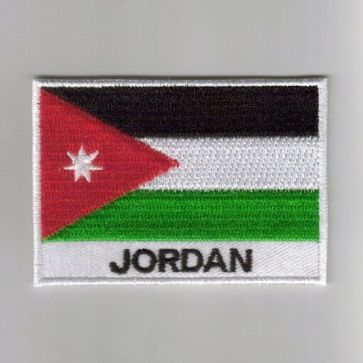 Jordan embroidered patches - country flag Jordan patches / iron on badges