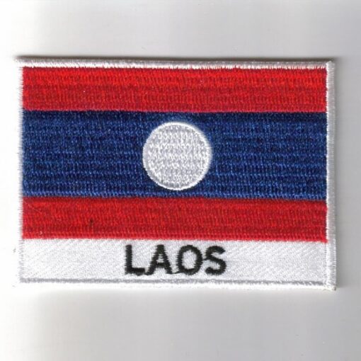 Laos embroidered patches - country flag Laos patches / iron on badges