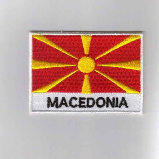 Macedonia embroidered patches - country flag Macedonia patches / iron on badges