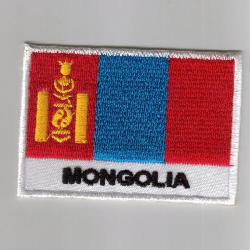 Mongolia embroidered patches - country flag v patches / iron on badges