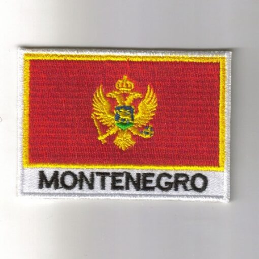 Montenegro embroidered patches - country flag Montenegro patches / iron on badges