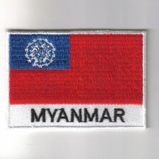 Myanmar embroidered patches - country flag Myanmar patches / iron on badges