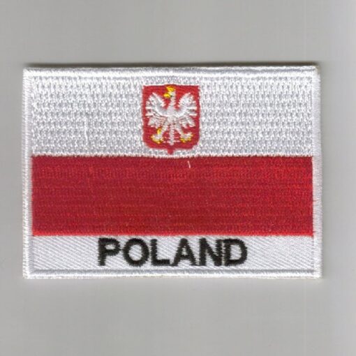 Poland embroidered patches - country flag Poland patches / iron on badges