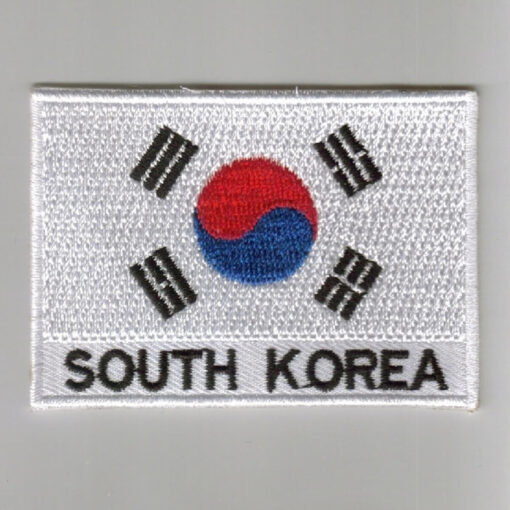 South-korea embroidered patches - country flag South-korea patches / iron on badges