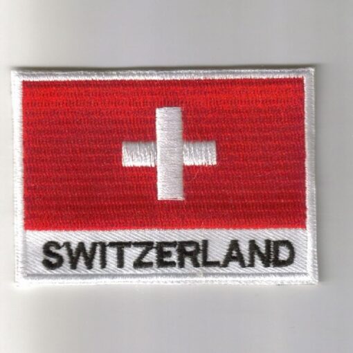 Switzerland embroidered patches - country flag Switzerland patches / iron on badges