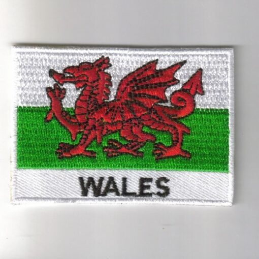 Wales embroidered patches - country flag Wales patches / iron on badges