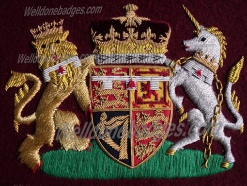 Hand embroidered Royal coat of arms