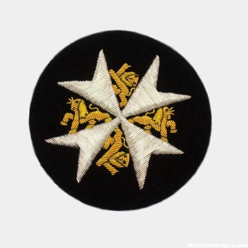 circle gold badge Embroidred badge